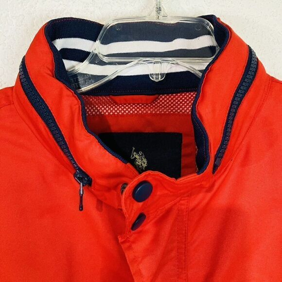 US Polo Assn  Red Lined Zip-Up All-Weather Windbreaker Jacket Sz L‎ - Picture 7 of 13